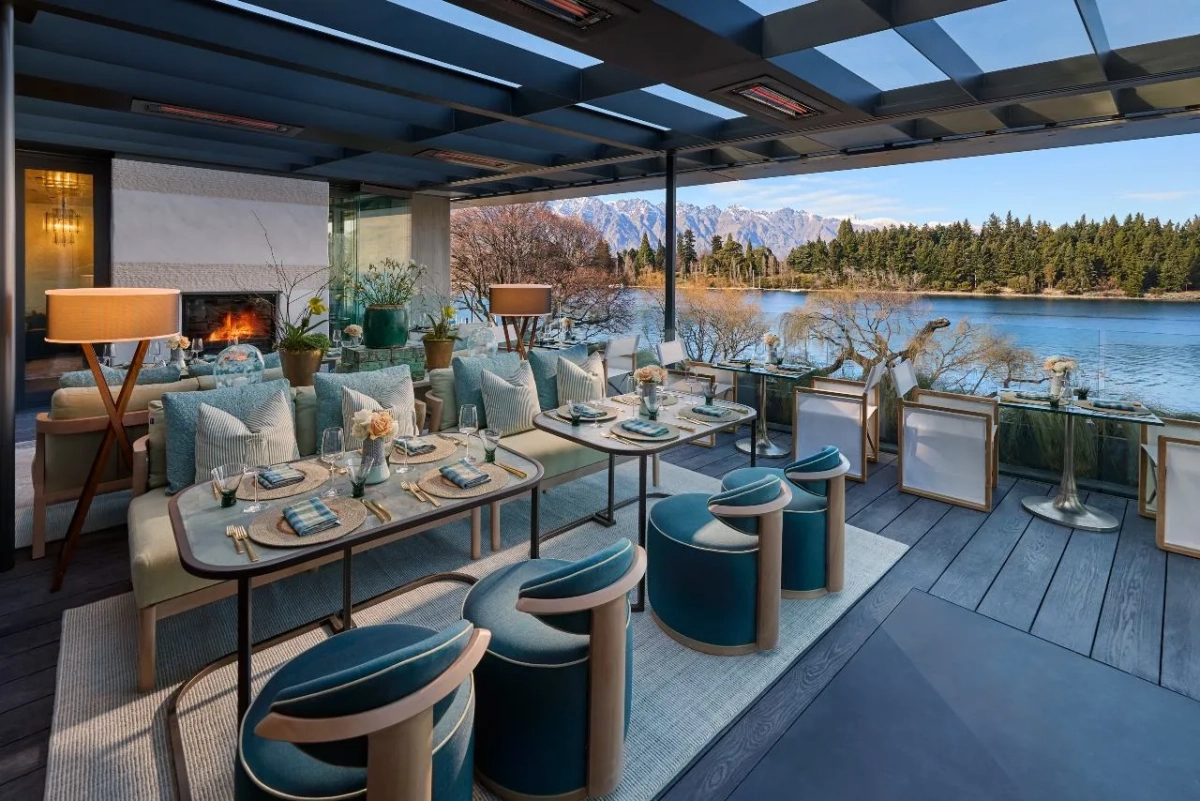 The Terrace restaurant at Roki Collection Queenstown has lake views.